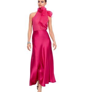Zara Pink Satin Long Skirt